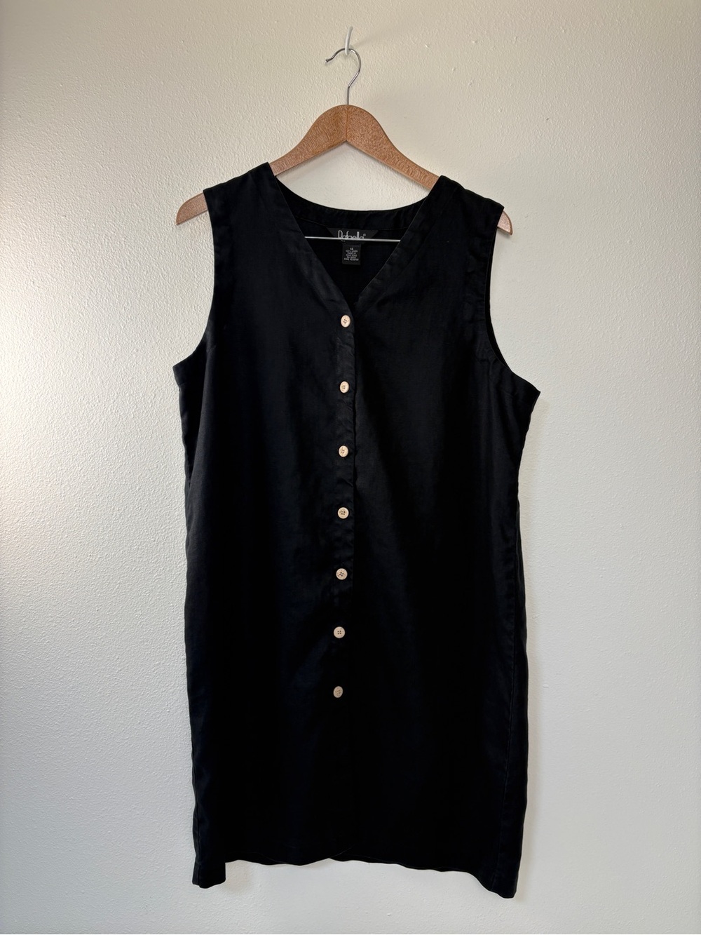 Rafaella Black Linen Sleeveless Dress Travel Beach Vacation Tropical